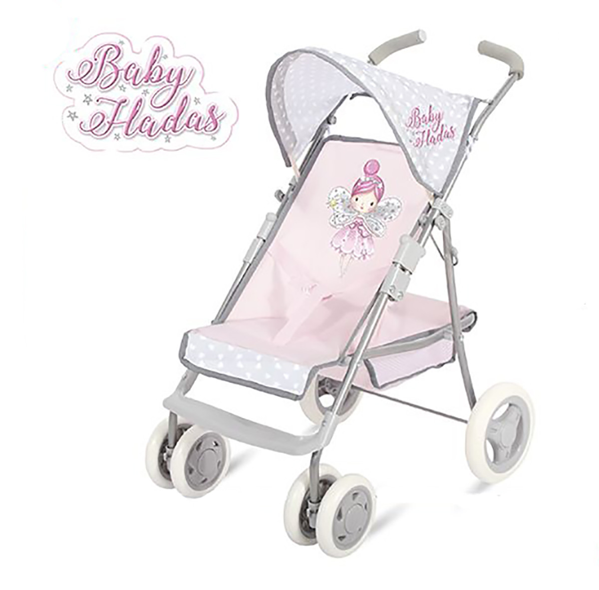 Shopping cart/Stroller for Dolls Pink for Children. Design of Fairies, with Child style (29.5 cm X 13cm X 55cm) - Home and More