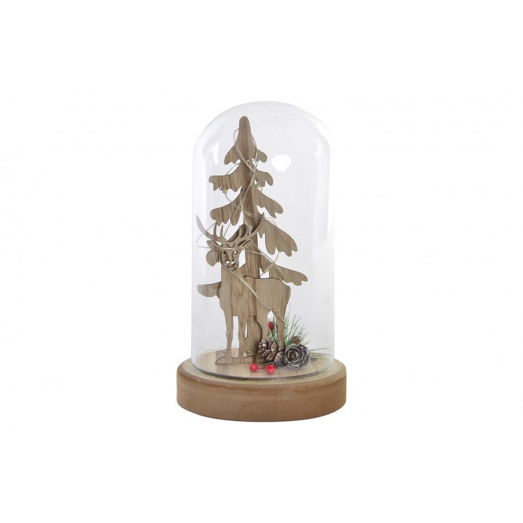 Decorazione di natale Luce, di Legno e Vetro. Progettazione di Renna, con flair Festive (12 cm X 23,5 cm) - Casa e altro ancora