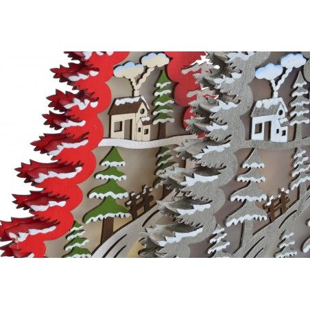 Albero di natale con Luci a LED, in Legno, Decorazione di Natale/Originale, ideale per la Decorazione e l'illuminazione. 2