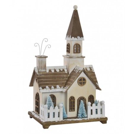 Wooden house Christmas LED Lights, Christmas Decorations. Original design (21x17x38,5cm) - Home and More