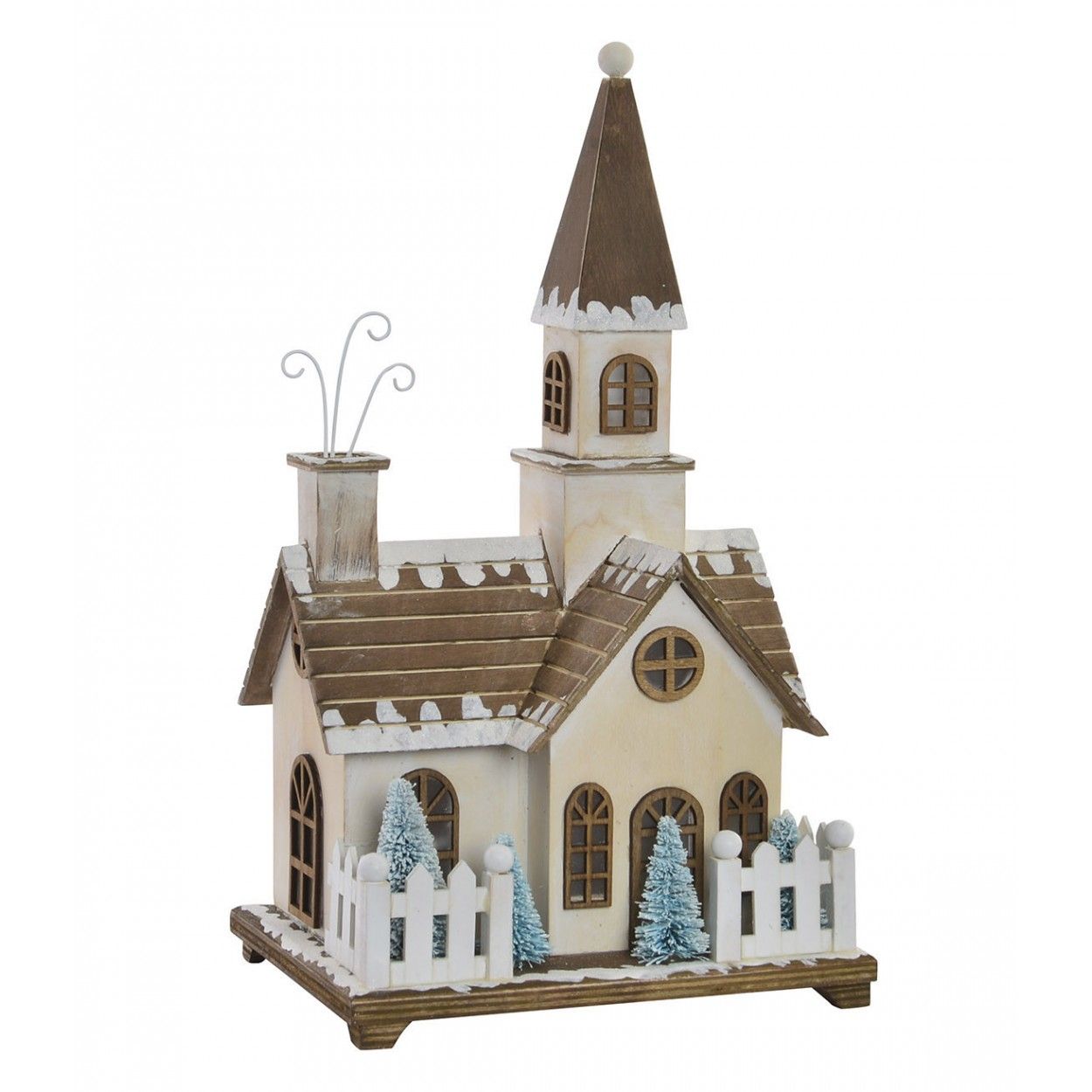 Maison en bois de Noël, Lumières de LED, des Décorations de Noël. Conception originale (21x17x38,5cm) - la Maison et Plus