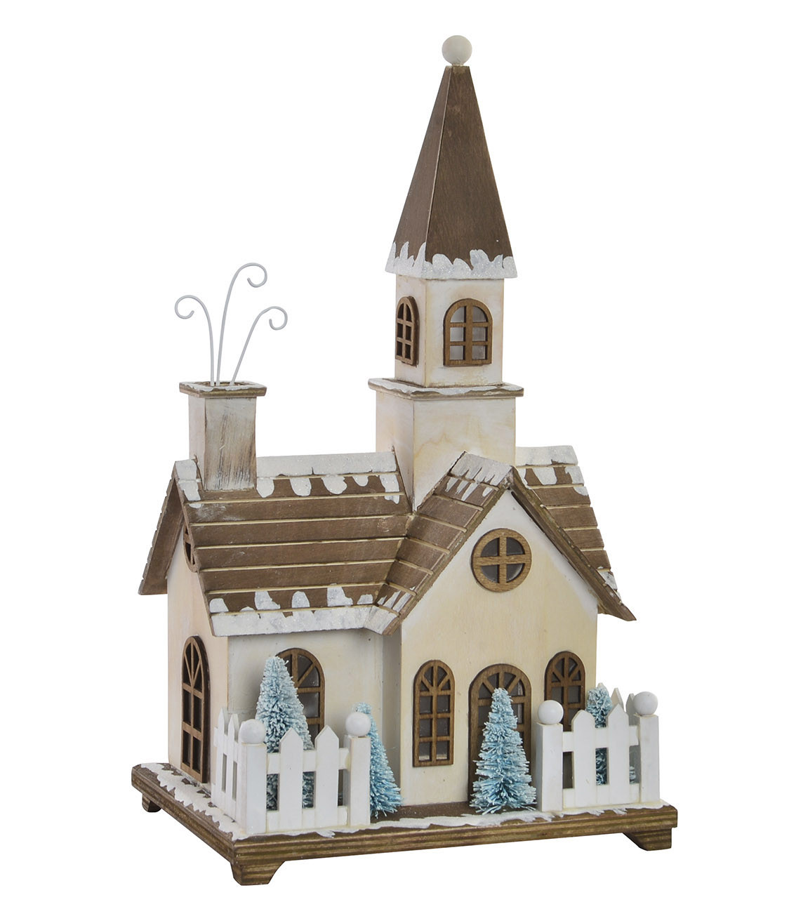 Maison en bois de Noël, Lumières de LED, des Décorations de Noël. Conception originale (21x17x38,5cm) - la Maison et Plus
