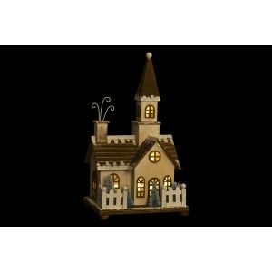 Casa di legno, Natale, Luci a LED, Decorazioni di Natale. Design originale (21x17x38,5cm) - Casa e altro ancora