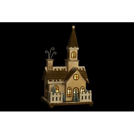 Maison en bois de Noël, Lumières de LED, des Décorations de Noël. Conception originale (21x17x38,5cm) - la Maison et Plus