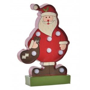 Père Noël, père Noël, la Décoration de la Lumière LED en Métal, idéal pour les fêtes de Noël. Original/Noël 10X4X16,5
