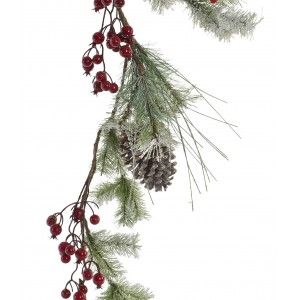 Direction générale de Rotin Nevada avec des pommes de pin et de fruits Rouges pour la Décoration de Noël, la Conception