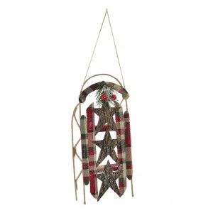 Trineo Decoración Colgante de Navidad, Diseño Navideño/Original. Ideal para decorar su hogar 12X7X29 cm.-Hogarymas-