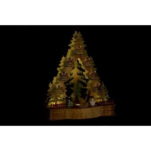 Un ornement de Bois avec des Lumières LED, pour des Décorations de Noël. La conception de l'Arbre, avec motif Festif (30 cm X
