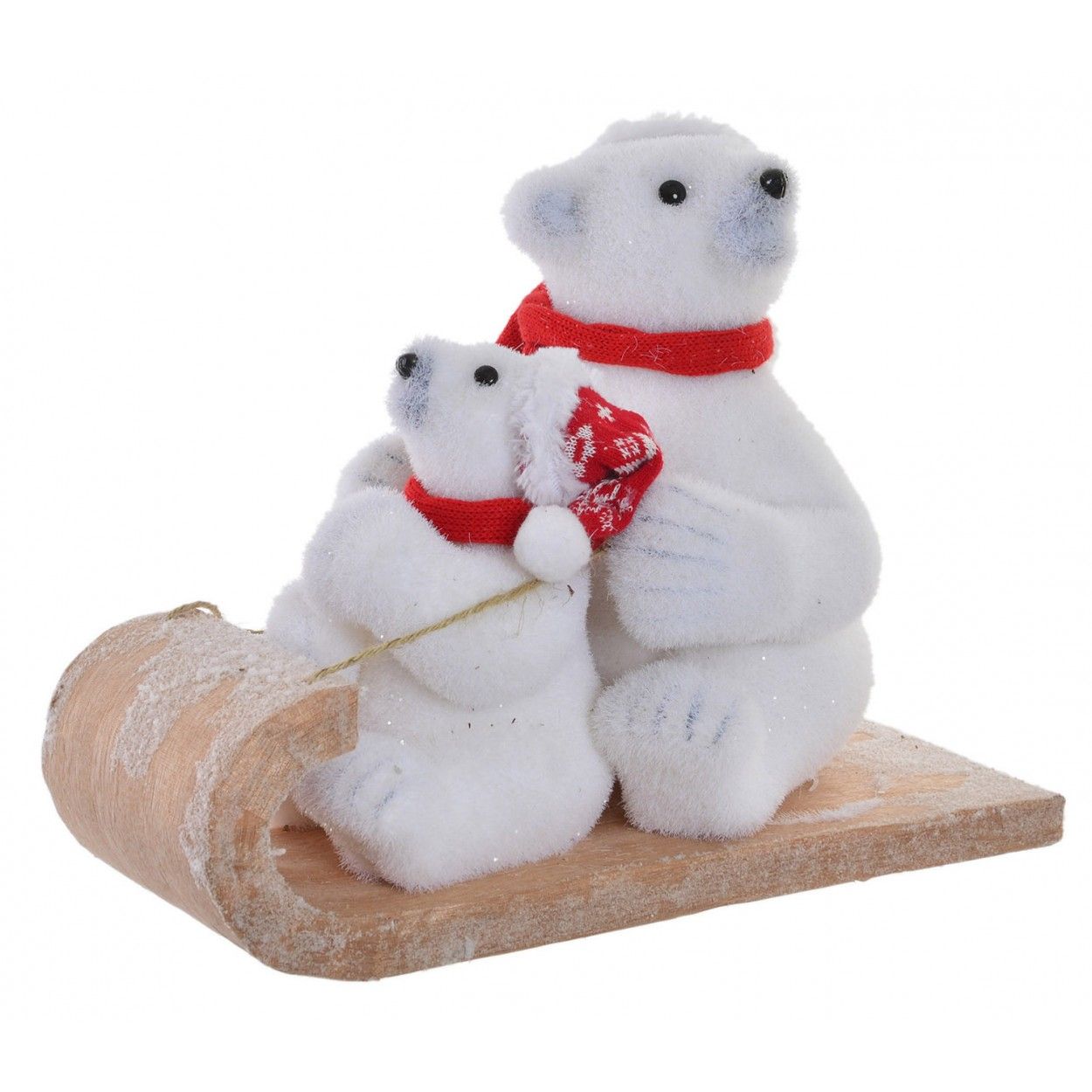 Ositos Polares en Trineo Figura de Madera, Ideal para estas Navidades. Original/Navideño 37X25X27 cm.-Hogarymas-