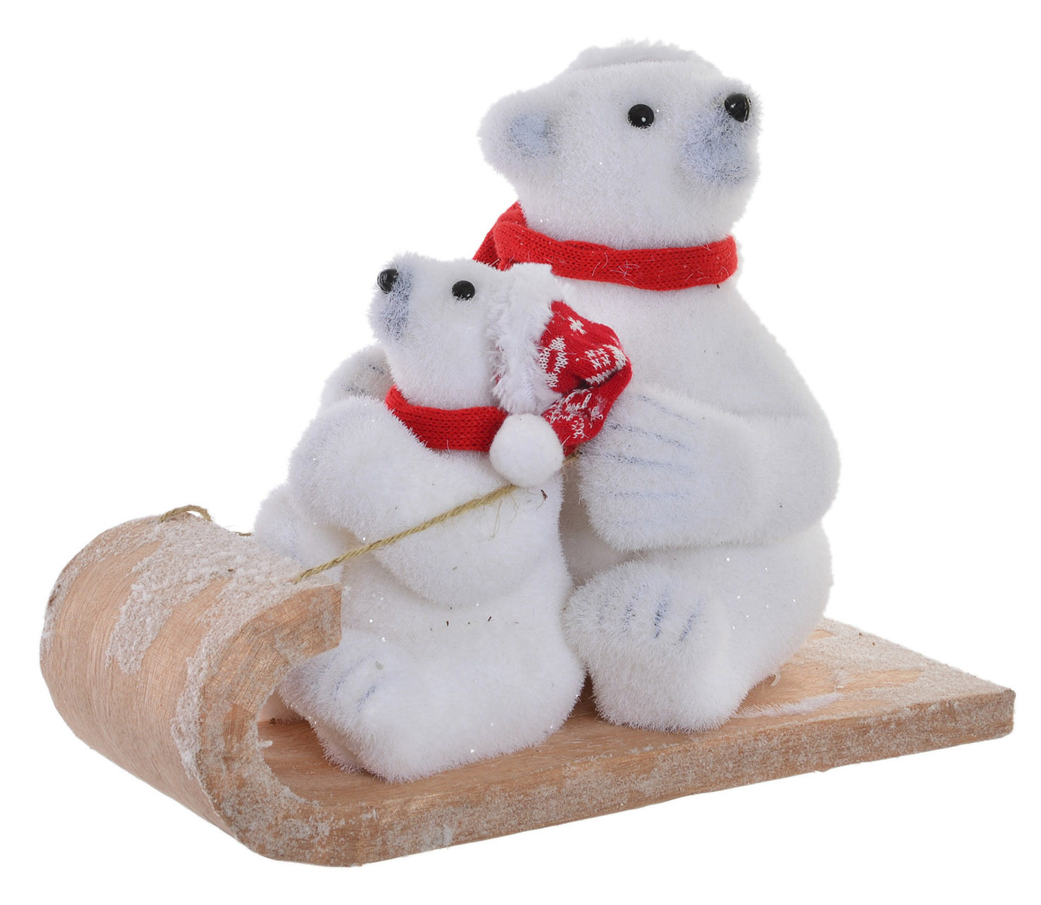 Ositos Polares en Trineo Figura de Madera, Ideal para estas Navidades. Original/Navideño 37X25X27 cm.-Hogarymas-