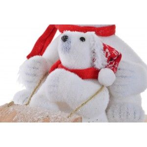 Ositos Polares en Trineo Figura de Madera, Ideal para estas Navidades. Original/Navideño 37X25X27 cm.-Hogarymas-