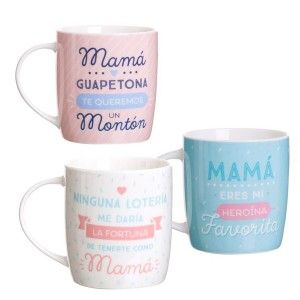 Taza mug de cerámica con frase divertida Mamá, Hogar y Mas