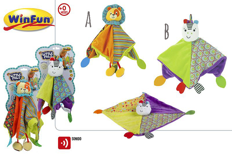 Chiffon Colorful Animals for Babies, 2 Models to choose Lion or zebra. Original/soft 16x5x23 cm-Hogarymas-