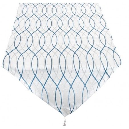 Way of White Table with lines wavy. Ideal for placing on the Table and give a Stylish touch/Original 50X150 cm-Hogarymas-