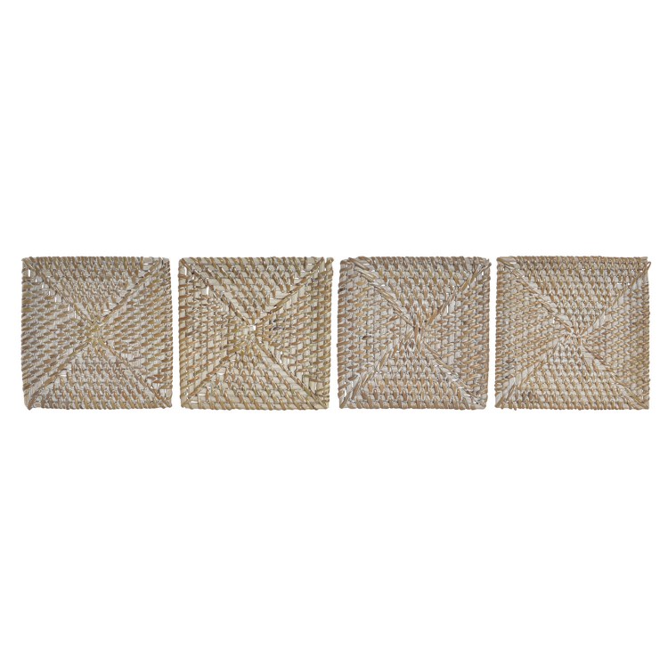 Caboteurs faits dans Tressé avec Support, couleur Blanc et Beige. Design Tropical, avec de style Vintage de la Maison et de la