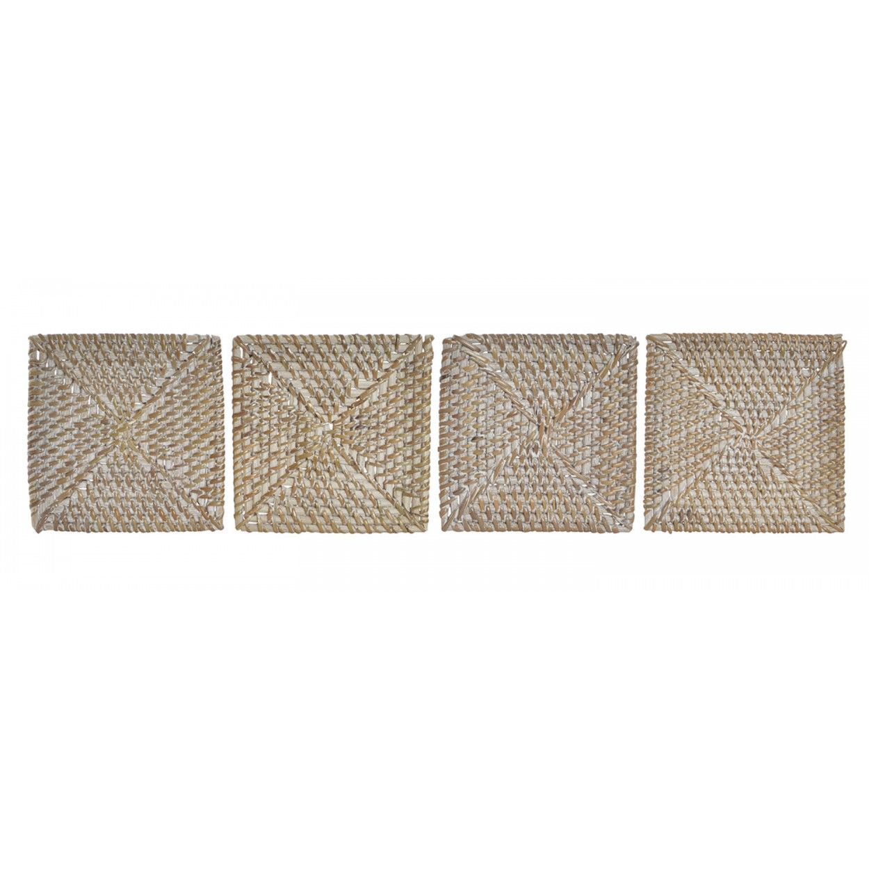 Caboteurs faits dans Tressé avec Support, couleur Blanc et Beige. Design Tropical, avec de style Vintage de la Maison et de la