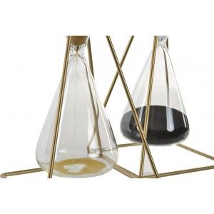 Sablier en Verre, avec Support en Métal Or. Design minimaliste, avec un style Moderne - Maison et Plus