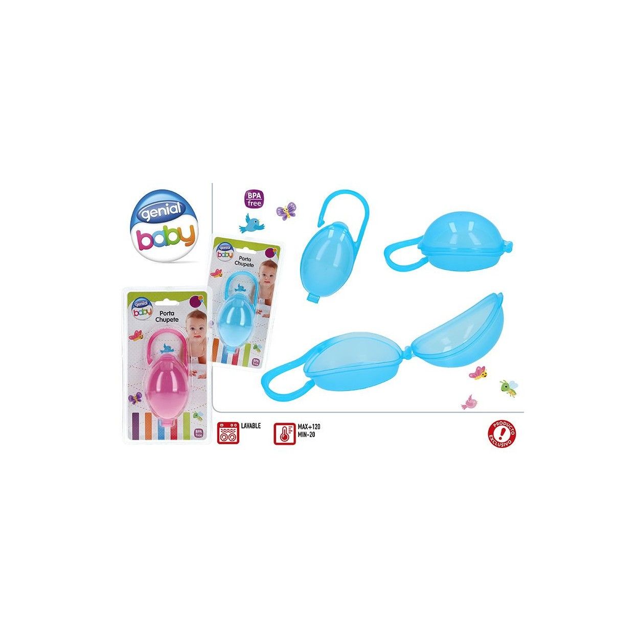 Box Portachupete, for Babies, with Ergonomic design and Modern style (12cm X 20.5 cm X 6.5 cm) - Home and More