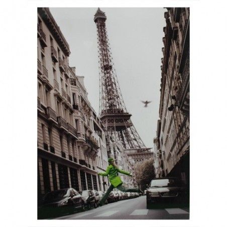 Cuadro madera Paris Torre Eiffel mujer 