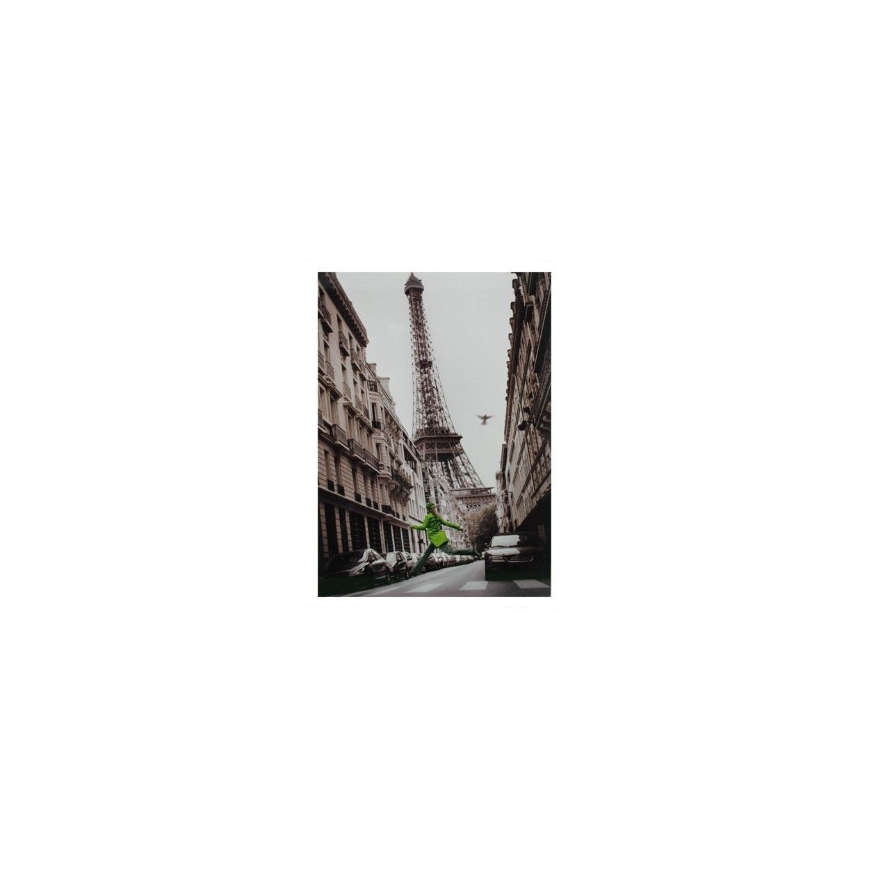Cuadro madera Paris Torre Eiffel mujer 