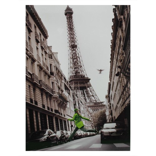 Cuadro madera Paris Torre Eiffel mujer 