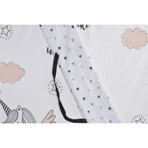 Tipi di Bianco, di Cotone e Legno, con i Disegni. Design Bambino/Bambini, elegante Fantasia (110cm X 106cm) - Casa e altro