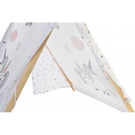 Tipi di Bianco, di Cotone e Legno, con i Disegni. Design Bambino/Bambini, elegante Fantasia (110cm X 106cm) - Casa e altro