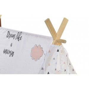 Tipi Blanco, realizado en Algodón y Madera, con Dibujos. Diseño Baby/Kids, con estilo Fantasy (110cm X 106cm) - Hogar y Más