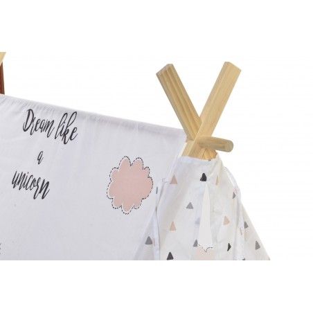 Tipi di Bianco, di Cotone e Legno, con i Disegni. Design Bambino/Bambini, elegante Fantasia (110cm X 106cm) - Casa e altro