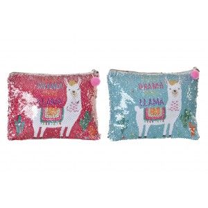Neceser de Viaje con Lentejuelas Diseño de LLamas, 2 Modelos a elegir. Original/Cute 24X18 cm.-Hogarymas-