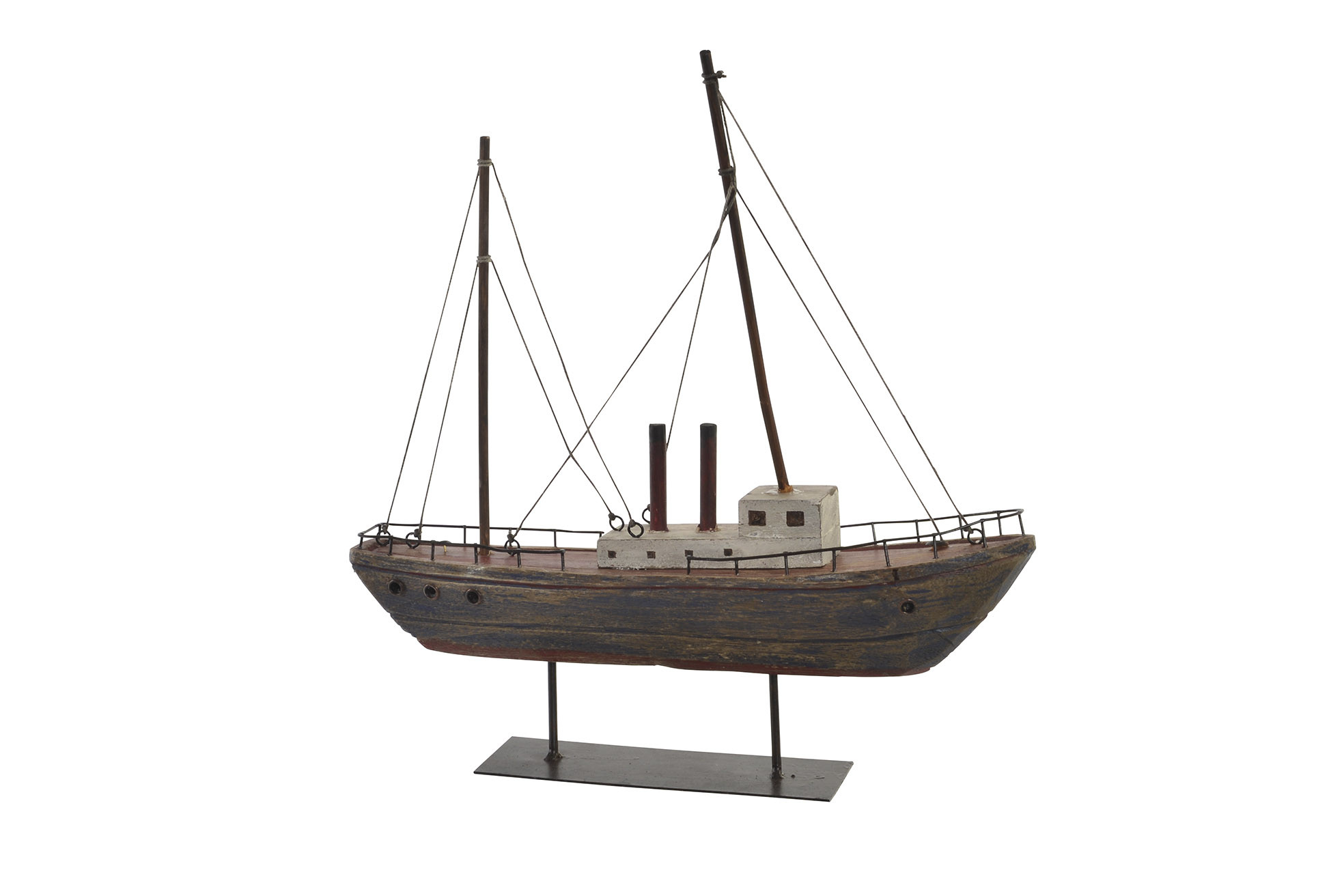 Navire Décorative faite en Bois, avec une finition en détresse. La conception de la Marine, de style Vintage 37,5 cm X 39.5 cm