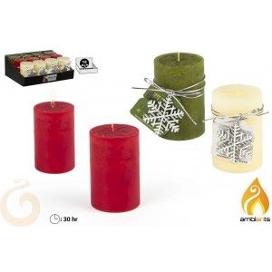 Candle Christmas accessory Christmas in 3 Colors to choose from. Ideal to Decorate your Home, 30 Hours duration 6X9 cm