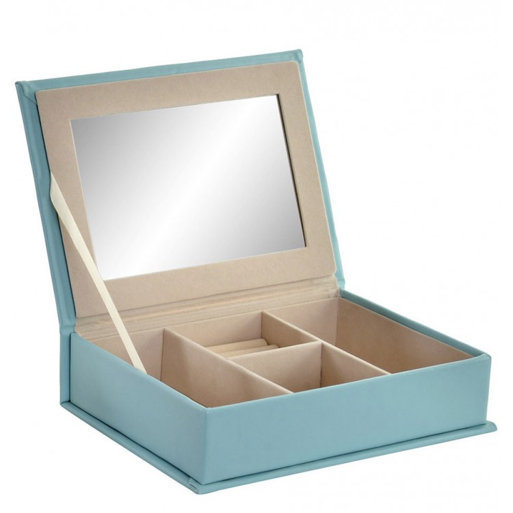 Portagioielli con Specchio, 2 Modelli tra cui scegliere, Rosa o Blu. Originale/Moderno 25X18X6 cm-Hogarymas-