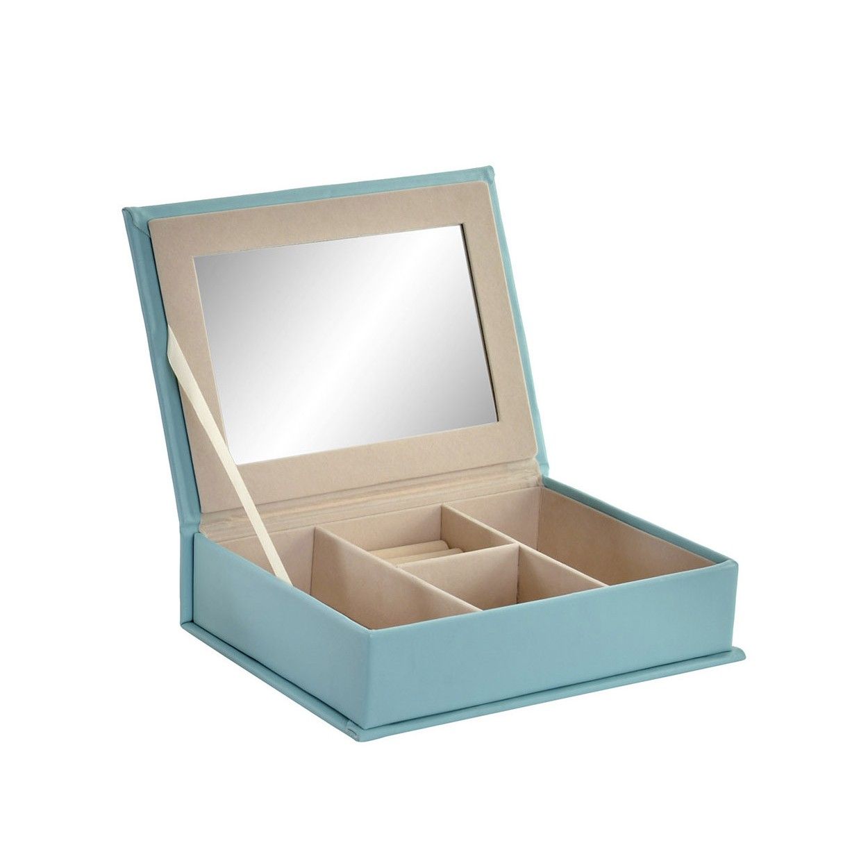 Boîte à bijoux avec Miroir, 2 Modèles au choix Rose ou Bleu. Original et Moderne 25X18X6 cm-Hogarymas-