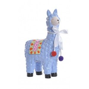 Tirelire de Lama/Alpaga faite de Porcelaine, Il y a 4 Couleurs à choisir. Originale et Colorée de Style Enfant 12X6X19
