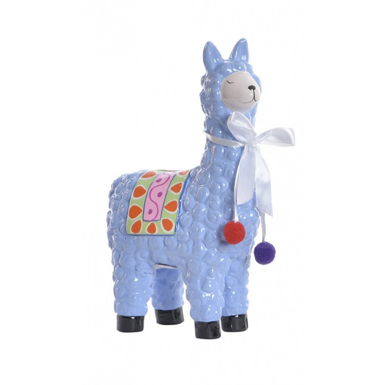 Tirelire de Lama/Alpaga faite de Porcelaine, Il y a 4 Couleurs à choisir. Originale et Colorée de Style Enfant 12X6X19
