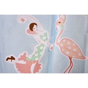 Curtain Bath/Shower Blue, Original Style and Fun. With Flamingos 180X200 cm-Hogarymas-