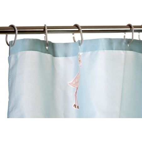 Rideau de salle de Bain/Douche Bleu, un Style Original et Amusant. Avec les Flamants 180X200 cm-Hogarymas-