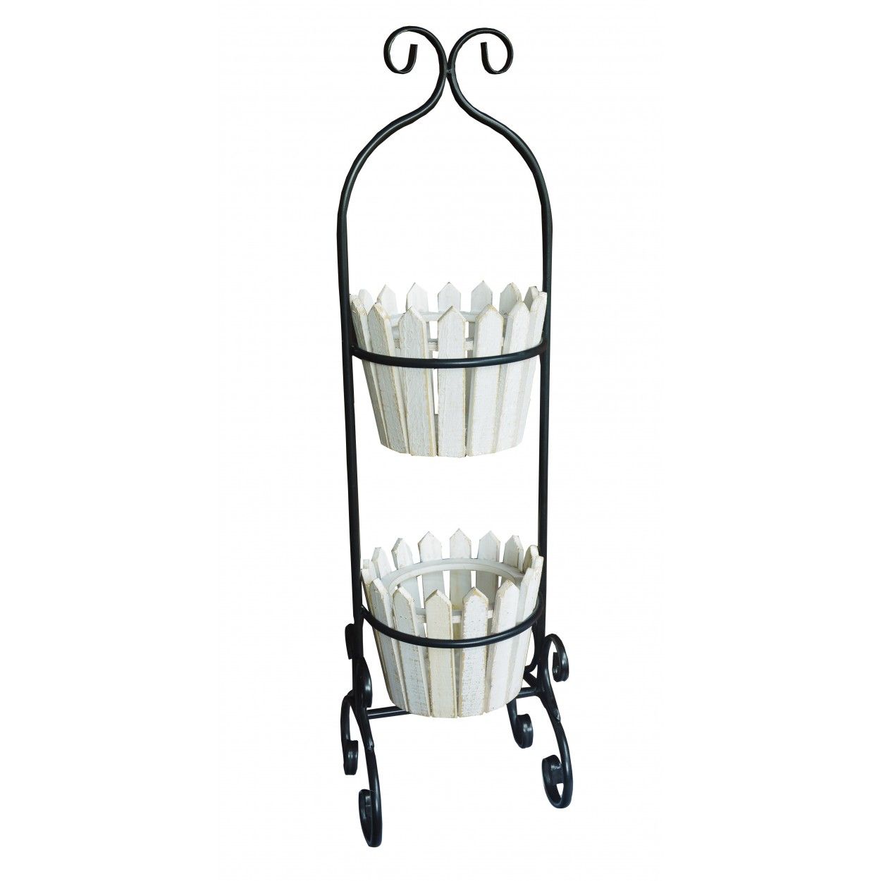 Jardinière Décorative Blanc Vertical en Bois Naturel, Idéal pour l'Extérieur ou l'Intérieur. Décoratif/Original 80x22,5x21cm
