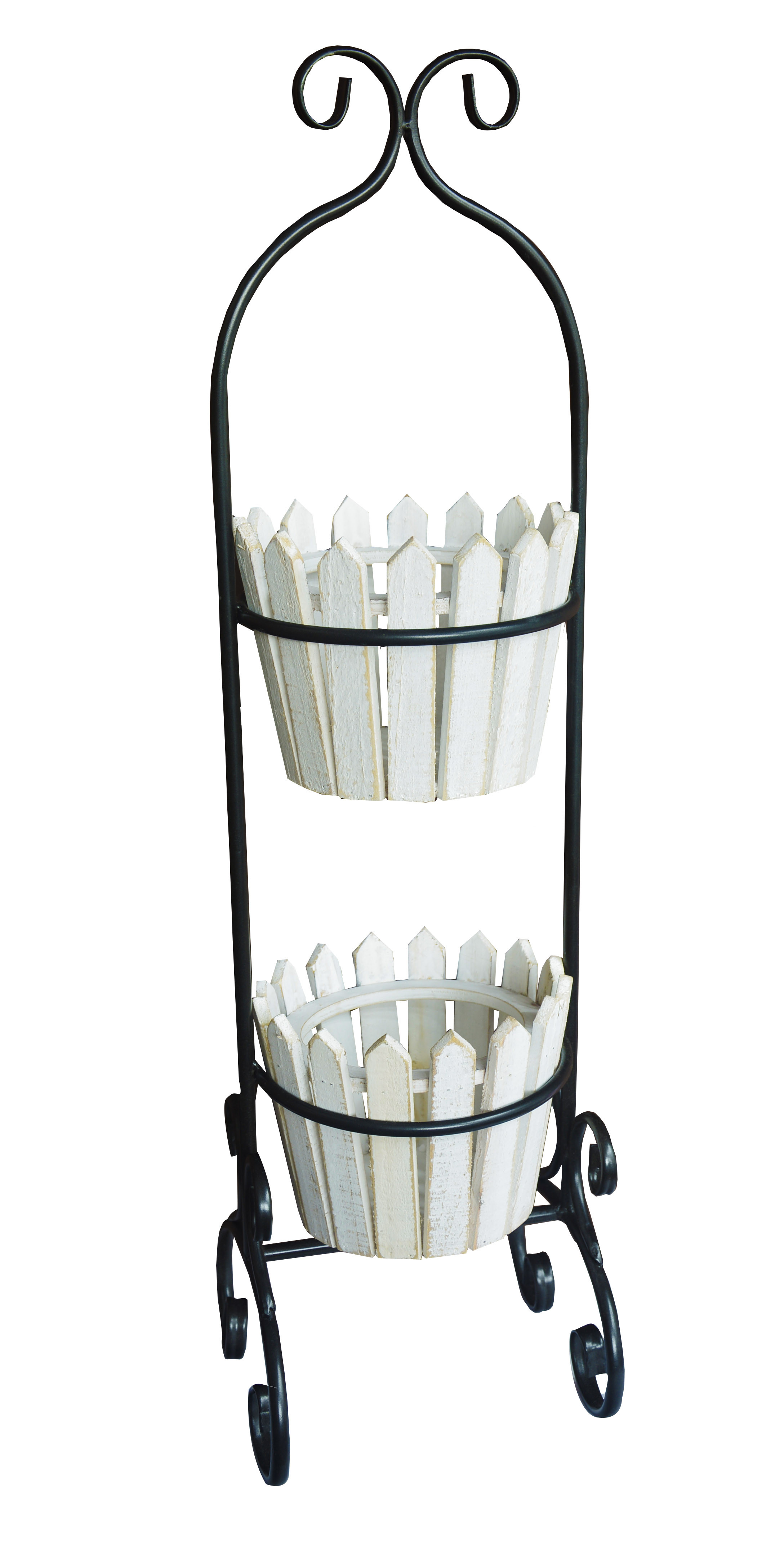 Jardinière Décorative Blanc Vertical en Bois Naturel, Idéal pour l'Extérieur ou l'Intérieur. Décoratif/Original 80x22,5x21cm