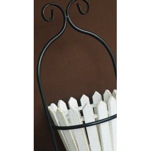 Jardinière Décorative Blanc Vertical en Bois Naturel, Idéal pour l'Extérieur ou l'Intérieur. Décoratif/Original 80x22,5x21cm