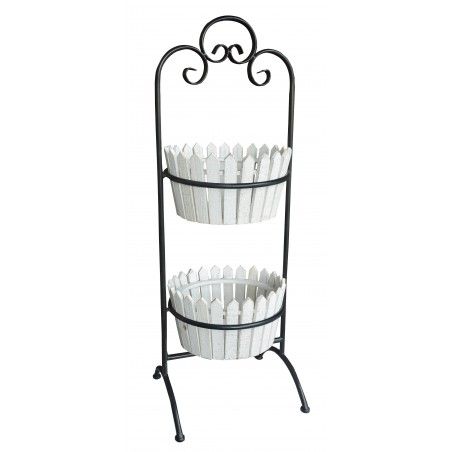 Jardinière Décorative Blanc Vertical en Bois Naturel, Idéal pour l'Extérieur ou l'Intérieur. Décoratif/Original 90x27,5x27 cm