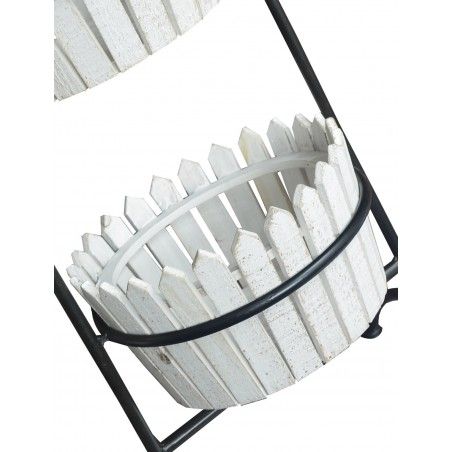 Jardinière Décorative Blanc Vertical en Bois Naturel, Idéal pour l'Extérieur ou l'Intérieur. Décoratif/Original 90x27,5x27 cm