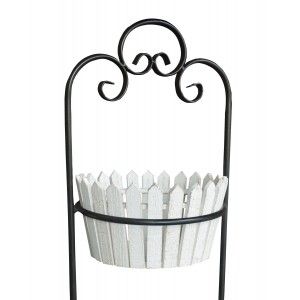 Jardinière Décorative Blanc Vertical en Bois Naturel, Idéal pour l'Extérieur ou l'Intérieur. Décoratif/Original 90x27,5x27 cm