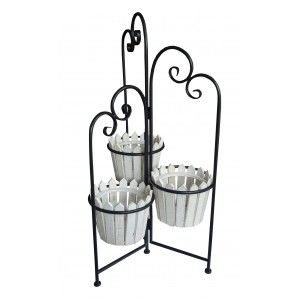 Fioriera Decorativa Bianco Verticale in Legno Naturale, Ideale per Interno o Esterno. Vintage/Originale 80x45cm