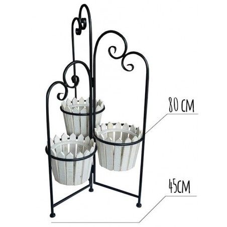 Jardinière Décorative Blanc Vertical en Bois Naturel, Idéal pour l'Extérieur ou l'Intérieur. Vintage/Original 80x45cm