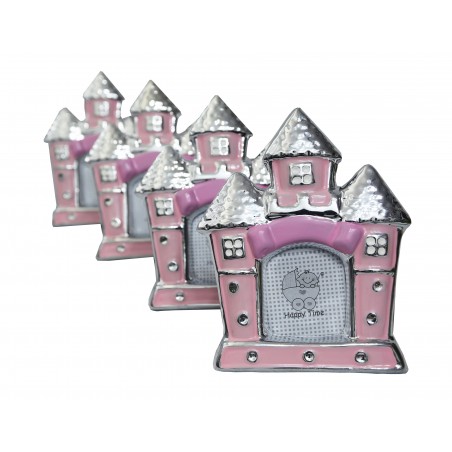Photo frame/photo Holder Christening Ceramic in Set of 10, Design of Original Palace/Modern, Pink color. 11x13.5x1 cm