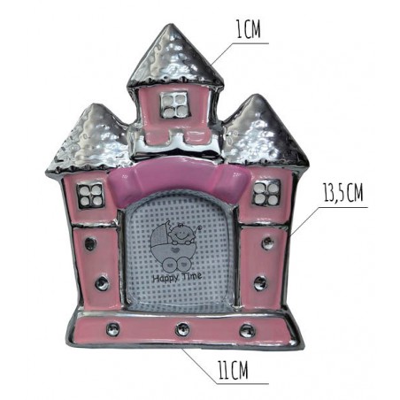 Photo frame/photo Holder Christening Ceramic in Set of 10, Design of Original Palace/Modern, Pink color. 11x13.5x1 cm