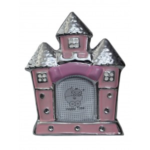 Photo frame/photo Holder Christening Ceramic in Set of 10, Design of Original Palace/Modern, Pink color. 11x13.5x1 cm
