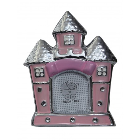 Photo frame/photo Holder Christening Ceramic in Set of 10, Design of Original Palace/Modern, Pink color. 11x13.5x1 cm